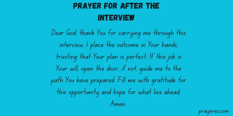 Prayer for Job Interview